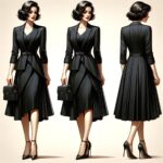 時代を超えるエレガンス:アシンメトリージャケットとワンピースのアンサンブルレビュー