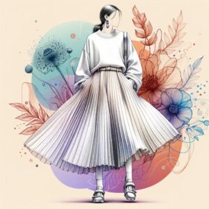 快適でおしゃれなシフォンプリーツスカーチョ