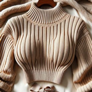 ハイネックリブ切替えニットの魅力とは